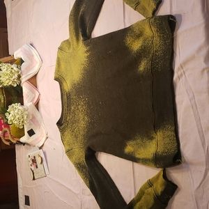 Green bleached look sweatshirt
